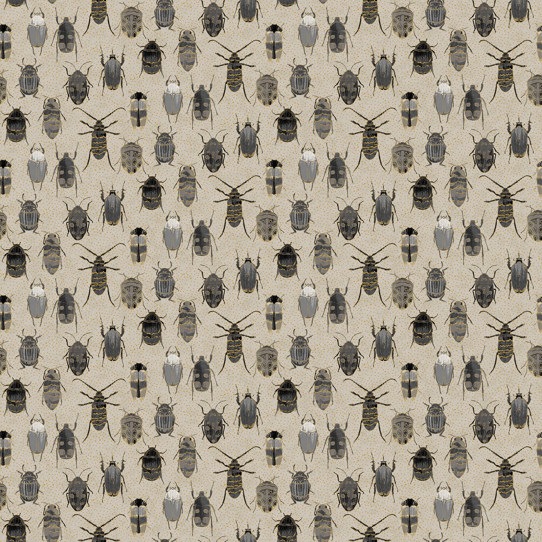 Nocturnal Bliss Fantasia Cotton Fabric Bugs by Northcott 22959M-93